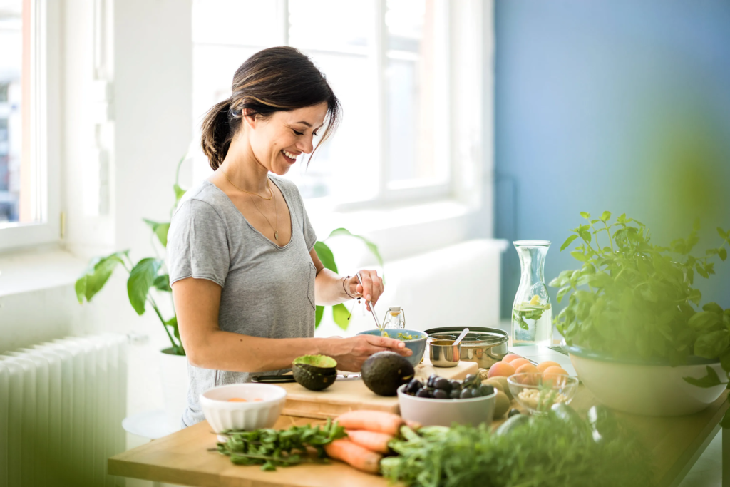 Woman preparing fruits and vegetables - Spinal Rehabilitation Center